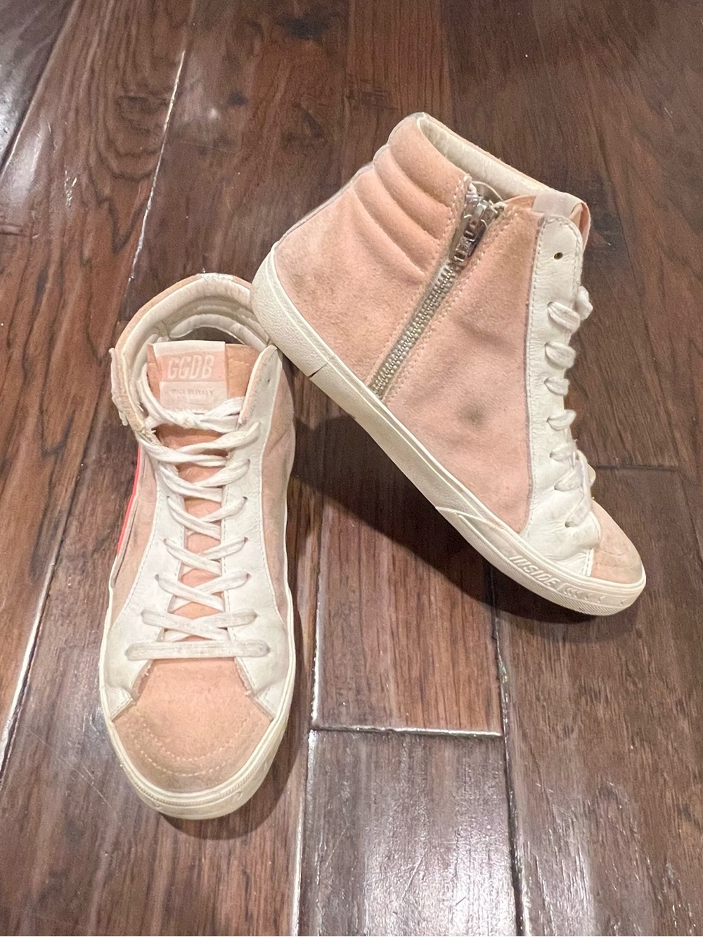 Golden Goose Blush Pink Suede High-Top Sneakers